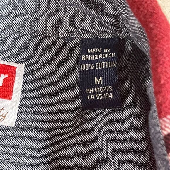 Wrangler Red Plaid Button Up Long Sleeve Shirt Cotton Medium - Picture 10 of 10